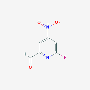 molecular formula C6H3FN2O3 B14852618 6-Fluoro-4-nitropyridine-2-carbaldehyde 