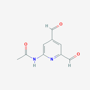 molecular formula C9H8N2O3 B14852678 N-(4,6-Diformylpyridin-2-YL)acetamide 