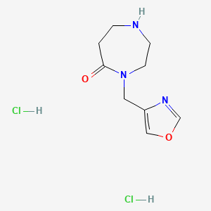 molecular formula C9H15Cl2N3O2 B1485271 4-[(1,3-Oxazol-4-yl)methyl]-1,4-diazepan-5-one dihydrochloride CAS No. 2098007-66-8