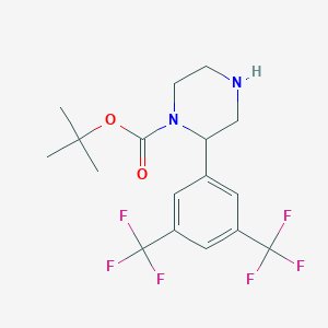 molecular formula C17H20F6N2O2 B14852923 2-(3,5-Bis-trifluoromethyl-phenyl)-piperazine-1-carboxylic acid tert-butyl ester 