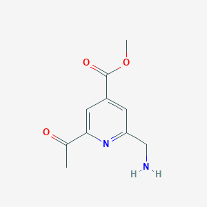 molecular formula C10H12N2O3 B14852988 Methyl 2-acetyl-6-(aminomethyl)isonicotinate 