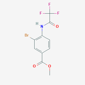 molecular formula C10H7BrF3NO3 B14853326 Methyl 3-bromo-4-(2,2,2-trifluoroacetamido)benzoate 