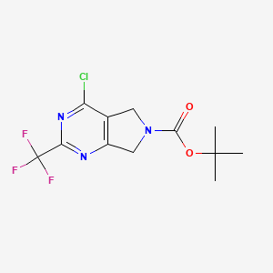 molecular formula C12H13ClF3N3O2 B14853330 Tert-butyl 4-chloro-2-(trifluoromethyl)-5,7-dihydro-6H-pyrrolo[3,4-D]pyrimidine-6-carboxylate 