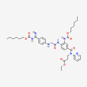 molecular formula C41H55N7O8 B14853482 ethyl 3-[[3-(hexoxycarbonylamino)-4-[[2-[4-(N-hexoxycarbonylcarbamimidoyl)anilino]acetyl]-methylamino]benzoyl]-pyridin-2-ylamino]propanoate 