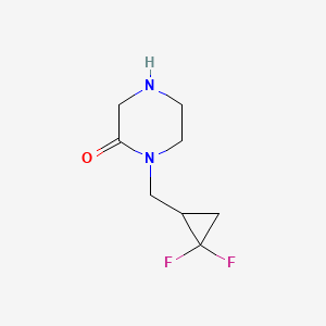 molecular formula C8H12F2N2O B14853625 1-((2,2-Difluorocyclopropyl)methyl)piperazin-2-one 