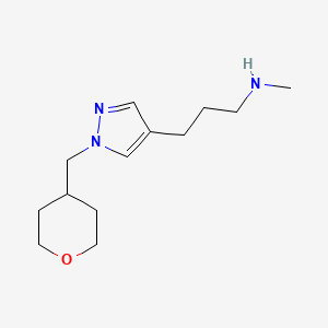 molecular formula C13H23N3O B1485365 methyl(3-{1-[(oxan-4-yl)methyl]-1H-pyrazol-4-yl}propyl)amine CAS No. 2098072-89-8