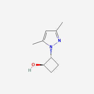 molecular formula C9H14N2O B1485387 trans-2-(3,5-dimethyl-1H-pyrazol-1-yl)cyclobutan-1-ol CAS No. 2158419-94-2