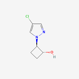 molecular formula C7H9ClN2O B1485391 trans-2-(4-chloro-1H-pyrazol-1-yl)cyclobutan-1-ol CAS No. 2149157-39-9