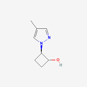 molecular formula C8H12N2O B1485402 trans-2-(4-methyl-1H-pyrazol-1-yl)cyclobutan-1-ol CAS No. 2140522-31-0