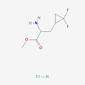 molecular formula C7H12ClF2NO2 B14854053 Methyl 2-amino-3-(2,2-difluorocyclopropyl)propionate hydrochloride 