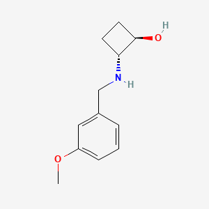 molecular formula C12H17NO2 B1485407 trans-2-{[(3-Methoxyphenyl)methyl]amino}cyclobutan-1-ol CAS No. 1867559-65-6