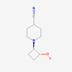 molecular formula C10H16N2O B1485412 1-[trans-2-Hydroxycyclobutyl]piperidine-4-carbonitrile CAS No. 2156556-96-4
