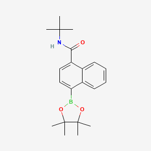 molecular formula C21H28BNO3 B1485433 N-(tert-Butyl)-4-(4,4,5,5-tetramethyl-1,3,2-dioxaborolan-2-yl)-1-naphthamide CAS No. 1501853-90-2