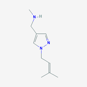 molecular formula C10H17N3 B1485443 methyl({[1-(3-methylbut-2-en-1-yl)-1H-pyrazol-4-yl]methyl})amine CAS No. 2098148-54-8