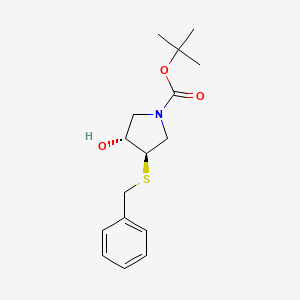 molecular formula C16H23NO3S B1485465 tert-butyl (3R,4R)-3-(benzylsulfanyl)-4-hydroxypyrrolidine-1-carboxylate CAS No. 2277312-60-2