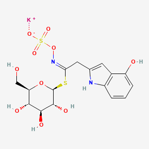 molecular formula C16H19KN2O10S2 B14854651 potassium;[(E)-[2-(4-hydroxy-1H-indol-2-yl)-1-[(2S,3R,4S,5S,6R)-3,4,5-trihydroxy-6-(hydroxymethyl)oxan-2-yl]sulfanylethylidene]amino] sulfate 