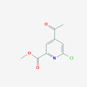 molecular formula C9H8ClNO3 B14854687 Methyl 4-acetyl-6-chloropyridine-2-carboxylate 