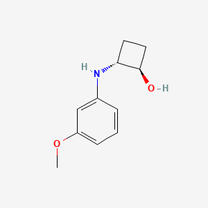 molecular formula C11H15NO2 B1485484 trans-2-[(3-Methoxyphenyl)amino]cyclobutan-1-ol CAS No. 2164198-00-7