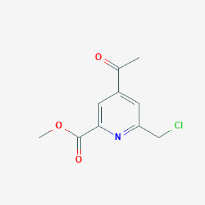 molecular formula C10H10ClNO3 B14854875 Methyl 4-acetyl-6-(chloromethyl)pyridine-2-carboxylate 