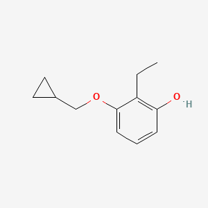 molecular formula C12H16O2 B14854924 3-(Cyclopropylmethoxy)-2-ethylphenol 