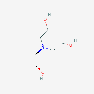 molecular formula C8H17NO3 B1485510 trans-2-[Bis(2-hydroxyethyl)amino]cyclobutan-1-ol CAS No. 2166076-92-0