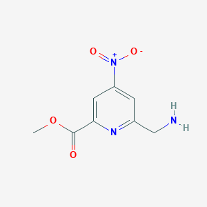 molecular formula C8H9N3O4 B14855113 Methyl 6-(aminomethyl)-4-nitropyridine-2-carboxylate CAS No. 1393557-05-5