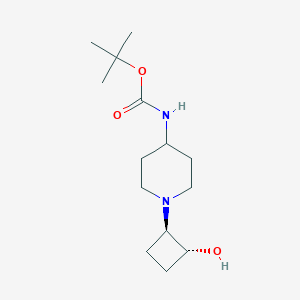 molecular formula C14H26N2O3 B1485514 tert-butyl N-{1-[trans-2-hydroxycyclobutyl]piperidin-4-yl}carbamate CAS No. 2199245-60-6