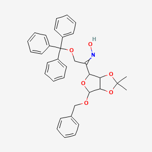 molecular formula C35H35NO6 B14855473 N-[1-(2,2-dimethyl-4-phenylmethoxy-3a,4,6,6a-tetrahydrofuro[3,4-d][1,3]dioxol-6-yl)-2-trityloxyethylidene]hydroxylamine 