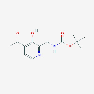 molecular formula C13H18N2O4 B14855532 Tert-butyl (4-acetyl-3-hydroxypyridin-2-YL)methylcarbamate 