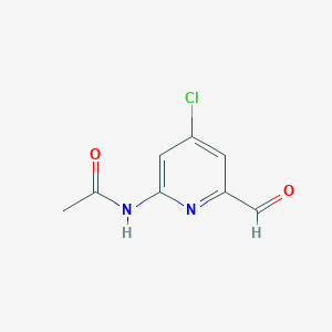 molecular formula C8H7ClN2O2 B14855606 N-(4-Chloro-6-formylpyridin-2-YL)acetamide 