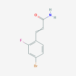 molecular formula C9H7BrFNO B14855653 3-(4-Bromo-2-fluorophenyl)prop-2-enamide 