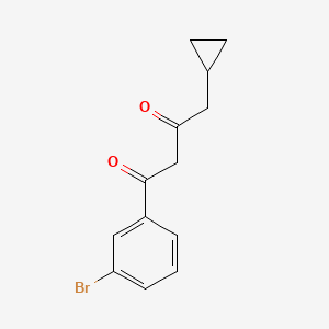 molecular formula C13H13BrO2 B1485572 1-(3-Bromophenyl)-4-cyclopropylbutane-1,3-dione CAS No. 2168704-99-0