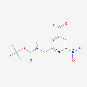 molecular formula C12H15N3O5 B14855734 Tert-butyl (4-formyl-6-nitropyridin-2-YL)methylcarbamate 