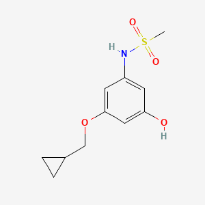molecular formula C11H15NO4S B14856222 N-(3-(Cyclopropylmethoxy)-5-hydroxyphenyl)methanesulfonamide 