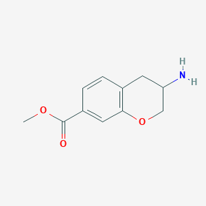 molecular formula C11H13NO3 B14856278 Methyl 3-aminochromane-7-carboxylate 