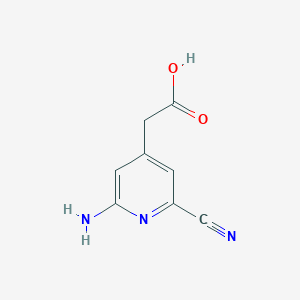molecular formula C8H7N3O2 B14856317 (2-Amino-6-cyanopyridin-4-YL)acetic acid 