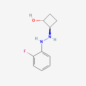 molecular formula C10H13FN2O B1485638 trans-2-[2-(2-Fluorophenyl)hydrazin-1-yl]cyclobutan-1-ol CAS No. 2166295-99-2