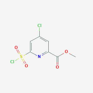 molecular formula C7H5Cl2NO4S B14856656 Methyl 4-chloro-6-(chlorosulfonyl)pyridine-2-carboxylate 