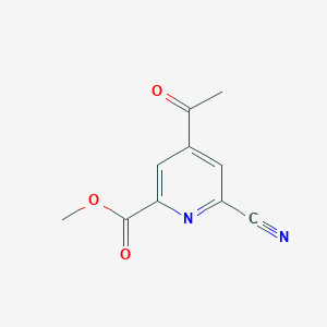 molecular formula C10H8N2O3 B14856658 Methyl 4-acetyl-6-cyanopyridine-2-carboxylate 