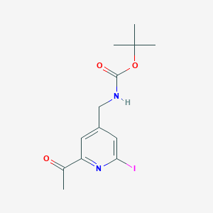 molecular formula C13H17IN2O3 B14856729 Tert-butyl (2-acetyl-6-iodopyridin-4-YL)methylcarbamate 