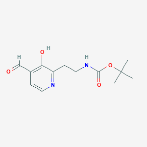 molecular formula C13H18N2O4 B14856770 Tert-butyl 2-(4-formyl-3-hydroxypyridin-2-YL)ethylcarbamate 