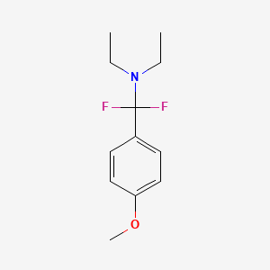 molecular formula C12H17F2NO B14856783 N,N-Diethyl-alpha,alpha-difluoro-4-methoxy-benzenemethanamine 