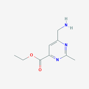 molecular formula C9H13N3O2 B14856838 Ethyl 6-(aminomethyl)-2-methylpyrimidine-4-carboxylate 