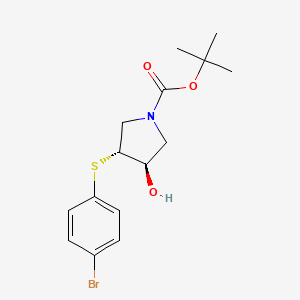 molecular formula C15H20BrNO3S B1485687 tert-butyl (3R,4R)-3-[(4-bromophenyl)sulfanyl]-4-hydroxypyrrolidine-1-carboxylate CAS No. 2277129-49-2
