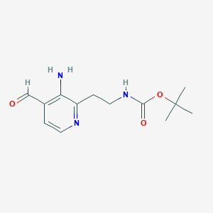molecular formula C13H19N3O3 B14856885 Tert-butyl 2-(3-amino-4-formylpyridin-2-YL)ethylcarbamate 
