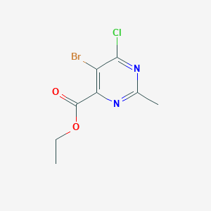 molecular formula C8H8BrClN2O2 B14856924 Ethyl 5-bromo-6-chloro-2-methylpyrimidine-4-carboxylate 
