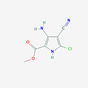 molecular formula C7H6ClN3O2 B14856938 Methyl 3-amino-5-chloro-4-cyano-1H-pyrrole-2-carboxylate 