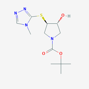 molecular formula C12H20N4O3S B1485706 tert-butyl (3R,4R)-3-hydroxy-4-[(4-methyl-4H-1,2,4-triazol-3-yl)sulfanyl]pyrrolidine-1-carboxylate CAS No. 2290872-81-8
