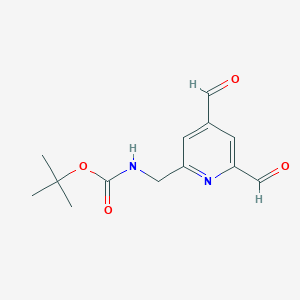 molecular formula C13H16N2O4 B14857092 Tert-butyl (4,6-diformylpyridin-2-YL)methylcarbamate 