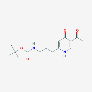 molecular formula C15H22N2O4 B14857145 Tert-butyl 3-(5-acetyl-4-hydroxypyridin-2-YL)propylcarbamate 